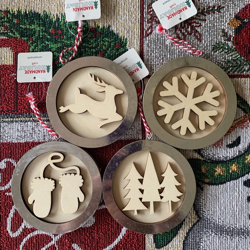 Christmas wood & tin ornaments